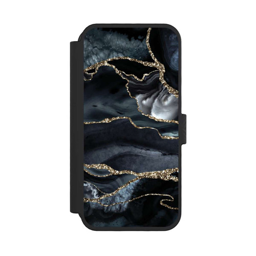 Apple iPhone 16 Pro NIVOflip Dark marble gold Glitter look