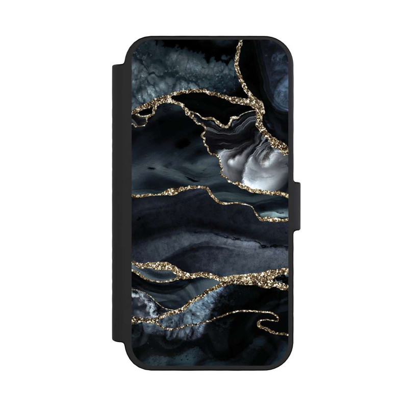 iPhone 16 Pro NIVOflip Or marbré foncé Aspect pailleté
