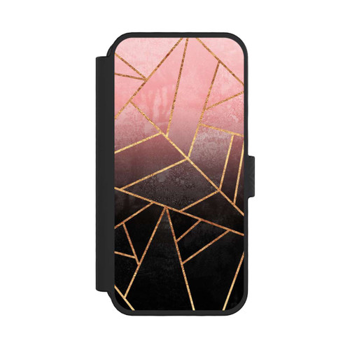 Apple iPhone 16 Pro NIVOflip Pinker und Schwarzer Stein Gold Druck