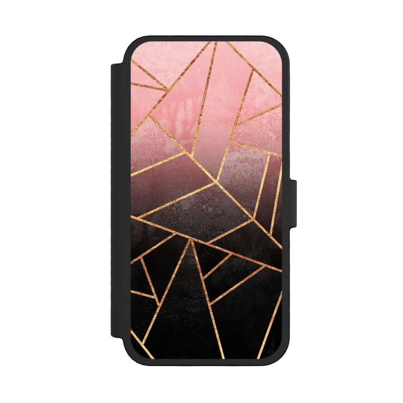 iPhone 16 Pro NIVOflip Imprimé Pierre Or Rose Et Noir