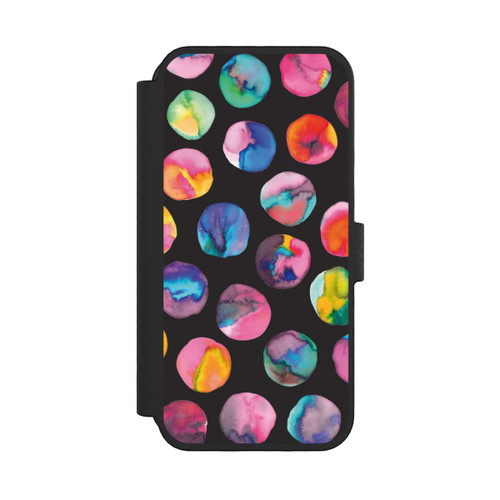 Apple iPhone 16 Pro NIVOflip Colorful Ink Marbles Dots Black
