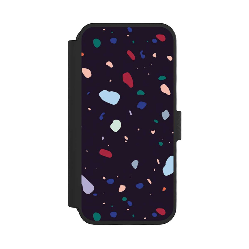 iPhone 16 Pro NIVOflip Moderner dunkel abgerundeter Terrazzo