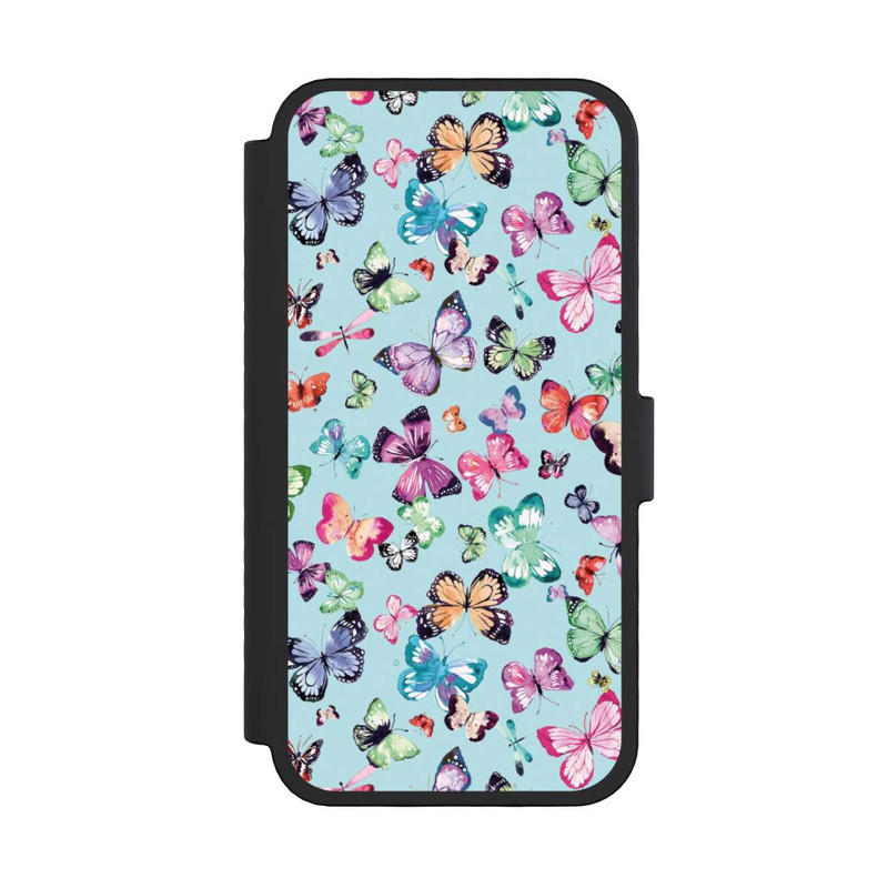 iPhone 16 Pro NIVOflip Schmetterlinge rosa orange blau