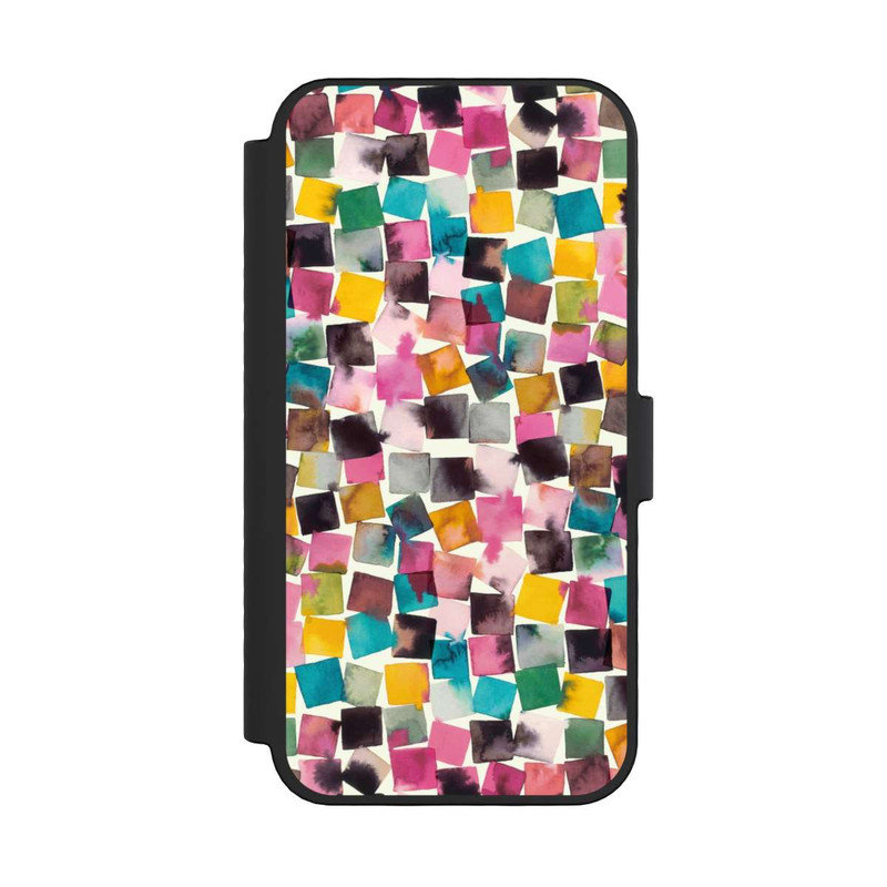iPhone 16 Pro NIVOflip Plaids Géométriques Aquarelle Rose