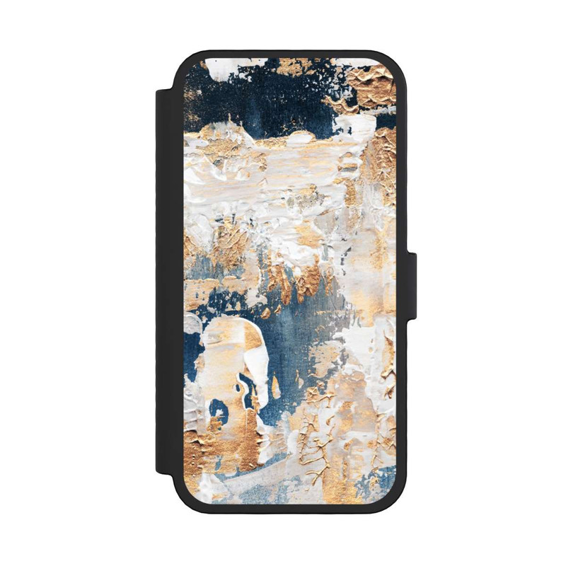 iPhone 16 Pro NIVOflip Abstraktion Blau und Gold