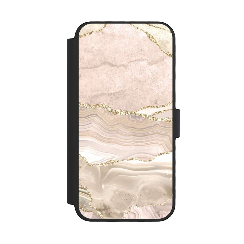 iPhone 16 Pro NIVOflip Marmor rosa-goldene Streifen