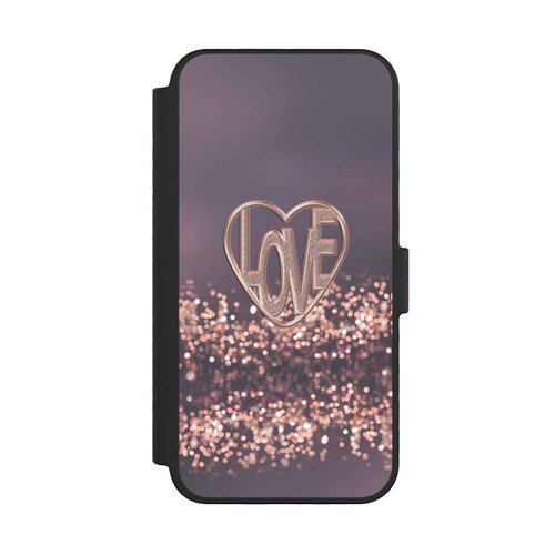 Apple iPhone 16 Pro NIVOflip LOVE Glitzerrosa