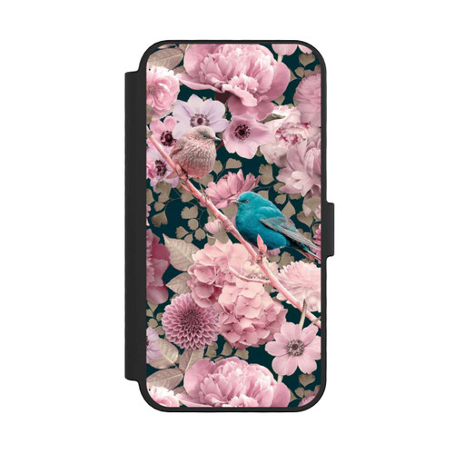 Apple iPhone 16 Pro NIVOflip Spatzen im rosa Blumenmuster