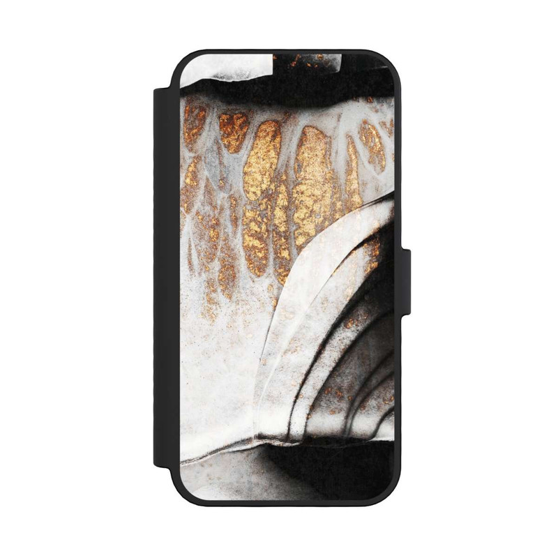 iPhone 16 Pro NIVOflip Schwarze und goldene Adern