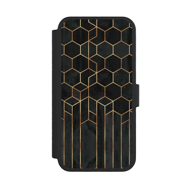 iPhone 16 Pro NIVOflip Hexagones noirs