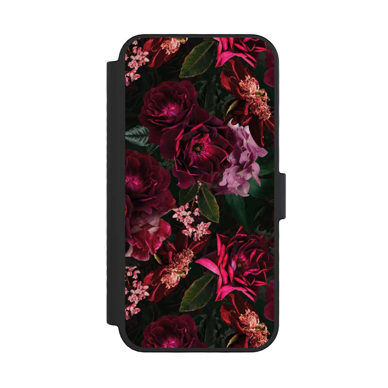 iPhone 16 Pro NIVOflip Fleurs rouge foncé et roses