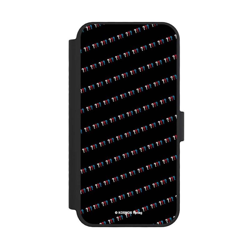 iPhone 16 Pro NIVOflip Drei Fragezeichen Muster Schräg