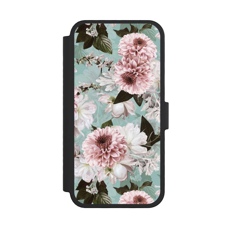 iPhone 16 Pro NIVOflip Fond des Fleurs Bleus Baroques
