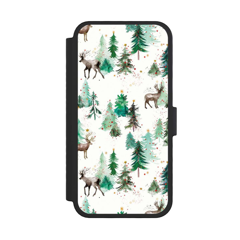 iPhone 16 Pro NIVOflip Cerfs et arbres de Noël d'hiver