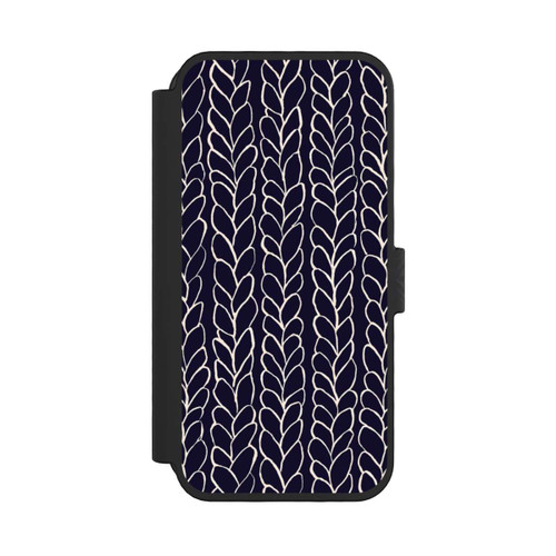Apple iPhone 16 Pro NIVOflip Wool Braids Drawings Navy