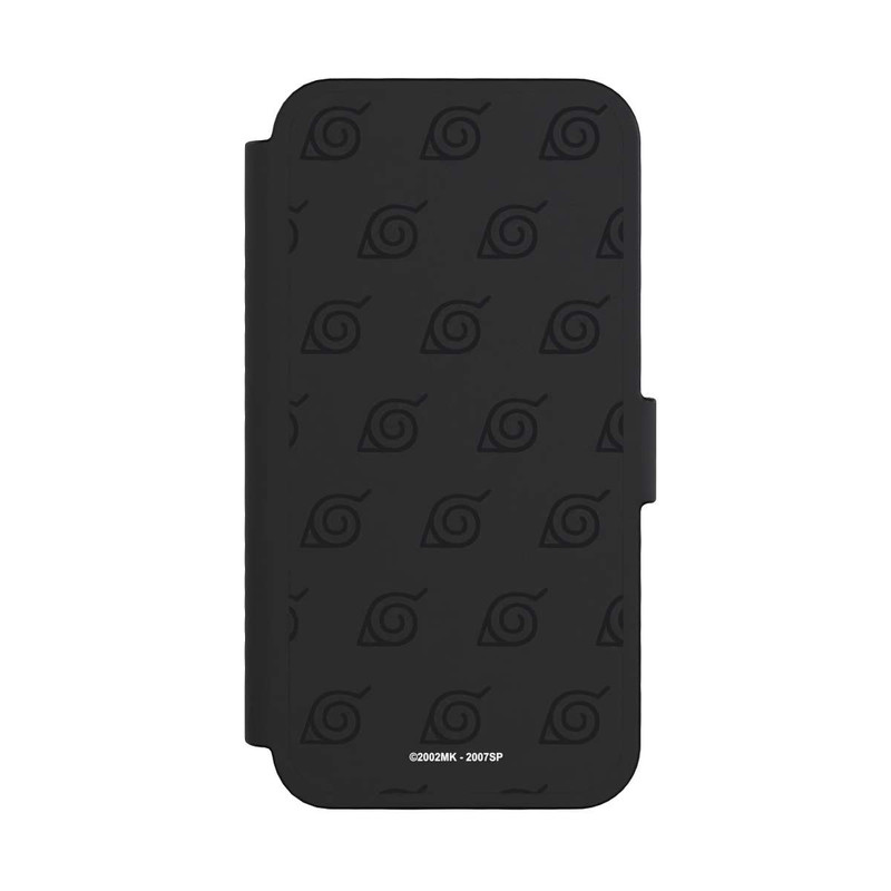 iPhone 16 Pro NIVOflip Schwarzes Konoha-Muster Transparent
