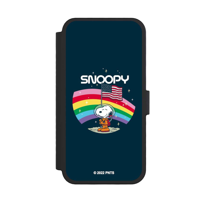 iPhone 16 Pro NIVOflip Snoopy Weltraumreisender Regenbogen