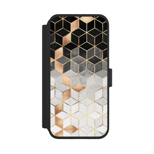 Apple iPhone 16 Pro NIVOflip Würfel dunkel und gold