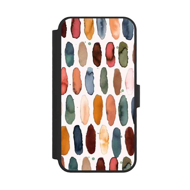 iPhone 16 Pro NIVOflip Aquarellstriche aus mineralischem Terrakotta