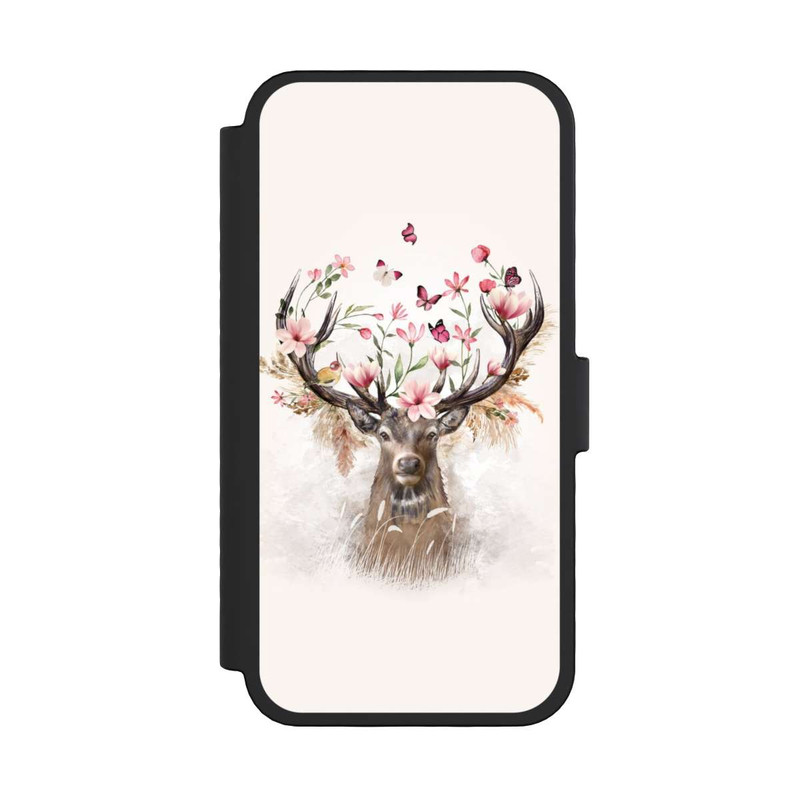 iPhone 16 Pro NIVOflip Hirsch Blumen Geweih