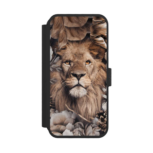 Apple iPhone 16 Pro NIVOflip Löwe Blumenrahmen Beige