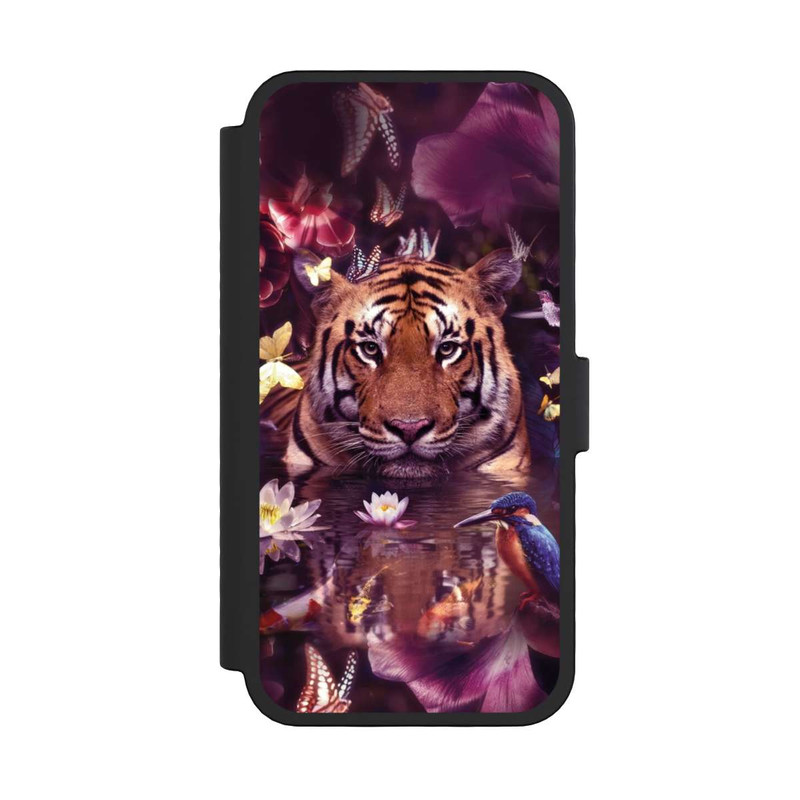 iPhone 16 Pro NIVOflip Tiger Blumenrahmen