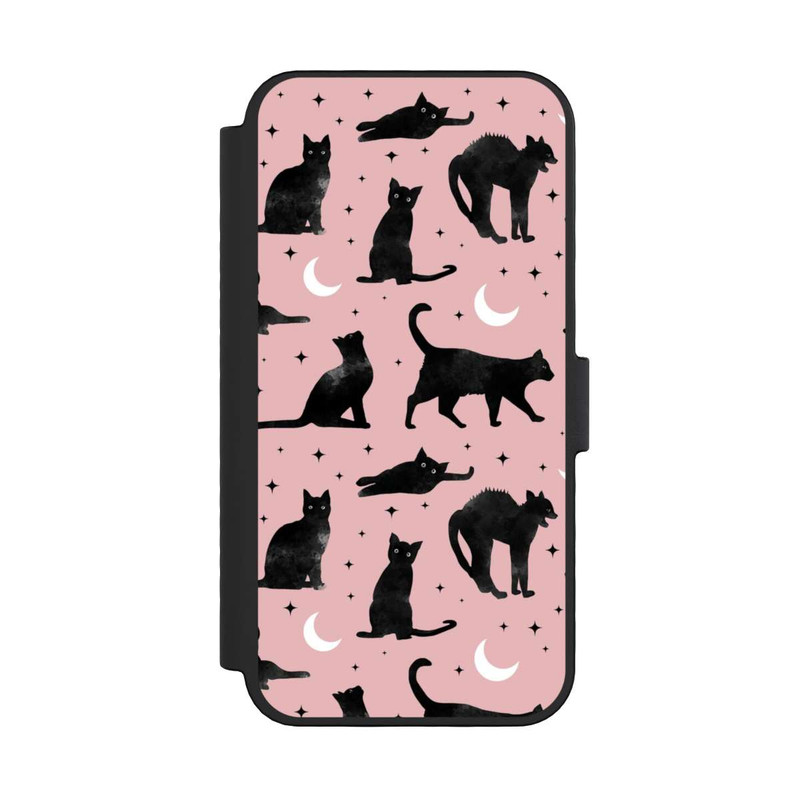 iPhone 16 Pro NIVOflip Lune & Chats Fond Rose
