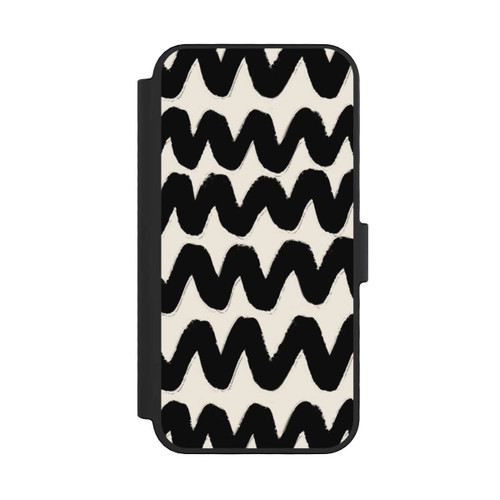 Apple iPhone 16 Pro NIVOflip Vagues Noires Pattern