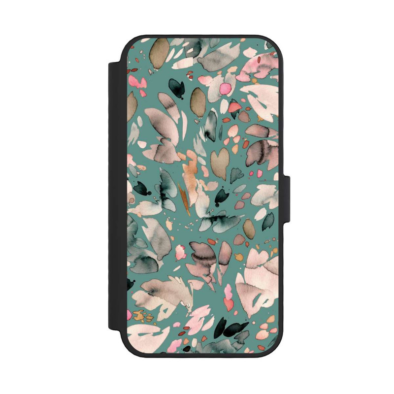 iPhone 16 Pro NIVOflip Fleurs abstraites, pétales vert