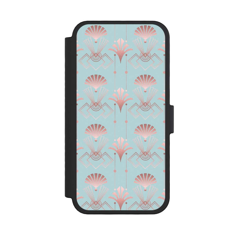 iPhone 16 Pro NIVOflip Art Deco Rose Gold Elegance Blue