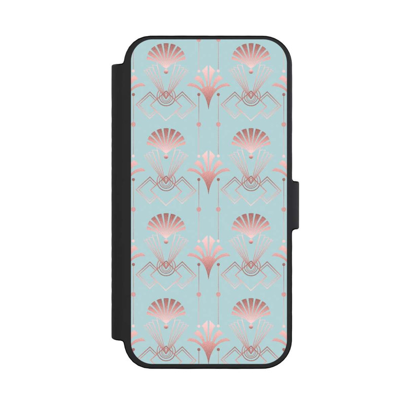 iPhone 16 Pro NIVOflip Art Deco Rose Gold Elegance Blue
