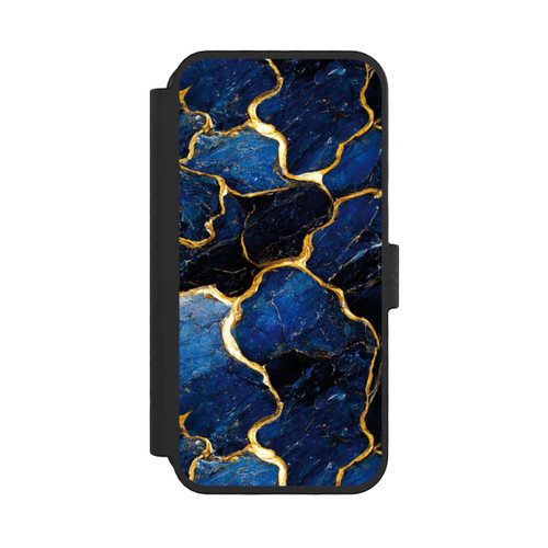 Apple iPhone 16 Pro NIVOflip Blaue Marmor Gold Druck
