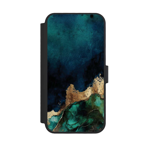 Apple iPhone 16 Pro NIVOflip Petrolblau mit Gold