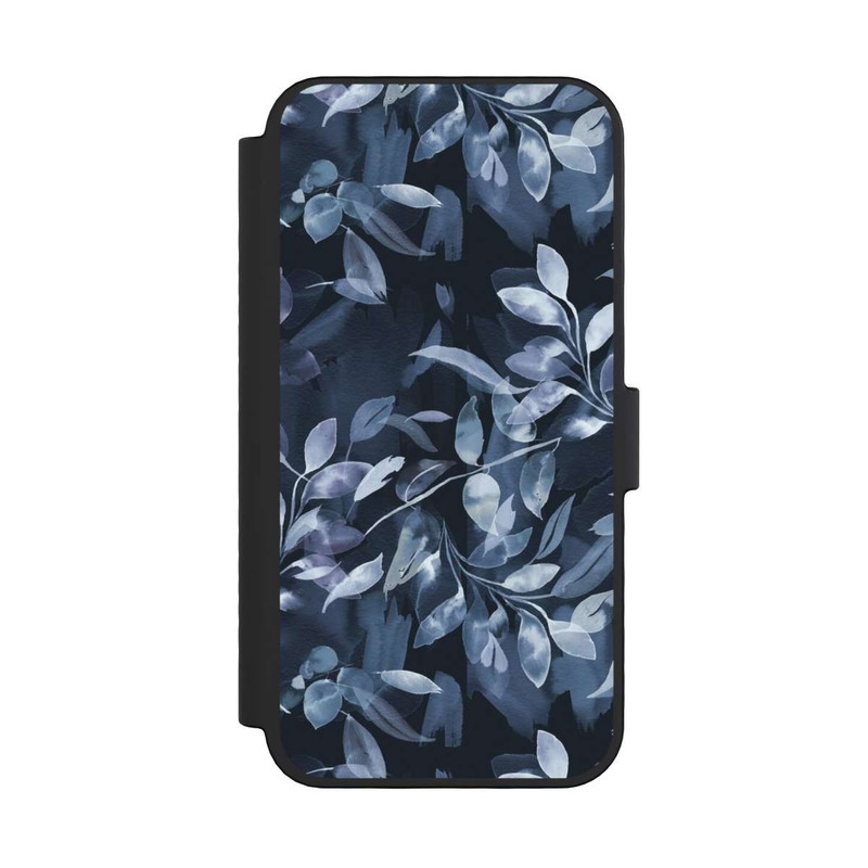 iPhone 16 Pro NIVOflip Aquarelle Feuilles Mystiques Marine