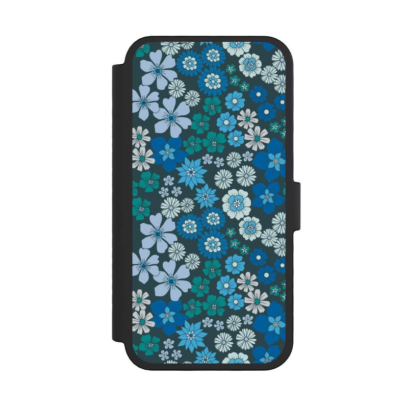 iPhone 16 Pro NIVOflip Fleurs bleues DeinDesign
