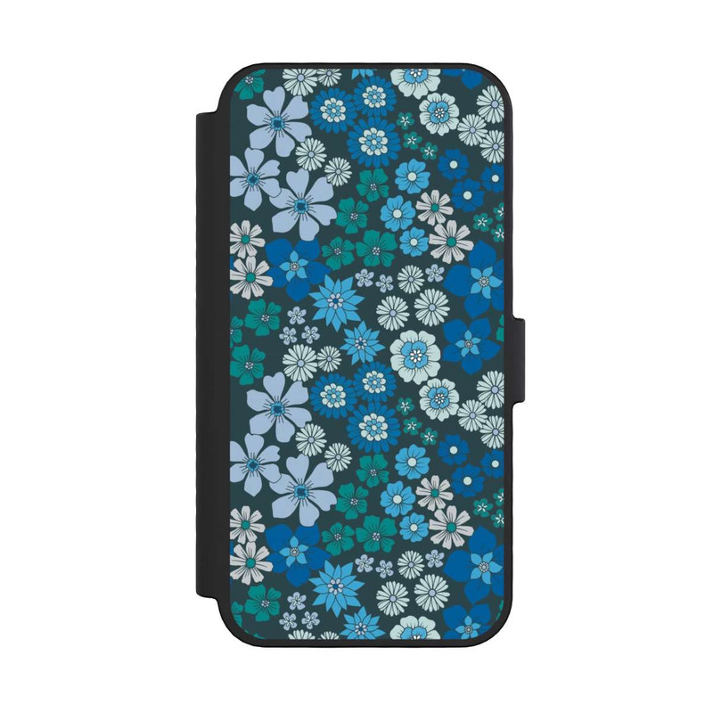 iPhone 16 Pro NIVOflip Fleurs bleues DeinDesign