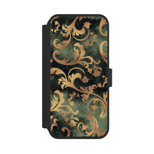 Apple iPhone 16 Pro NIVOflip Damask Wallpaper Dark Green
