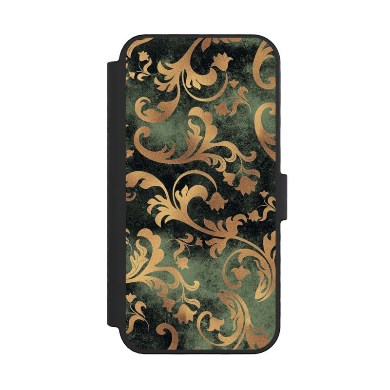 iPhone 16 Pro NIVOflip Damask Wallpaper Dark Green