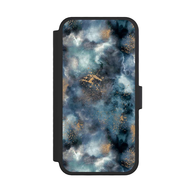 iPhone 16 Pro NIVOflip Smoky Marble Watercolor Navy