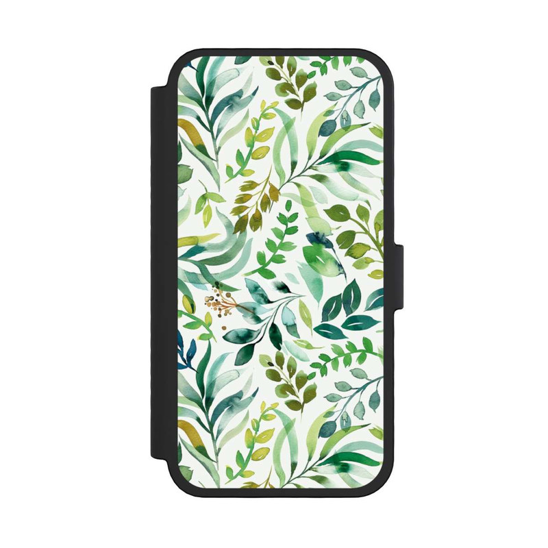 iPhone 16 Pro NIVOflip Aquarell Palmenblätter Botanisch Grün