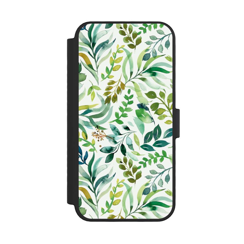 iPhone 16 Pro NIVOflip Aquarelle Palmes Feuilles Botanique Vert