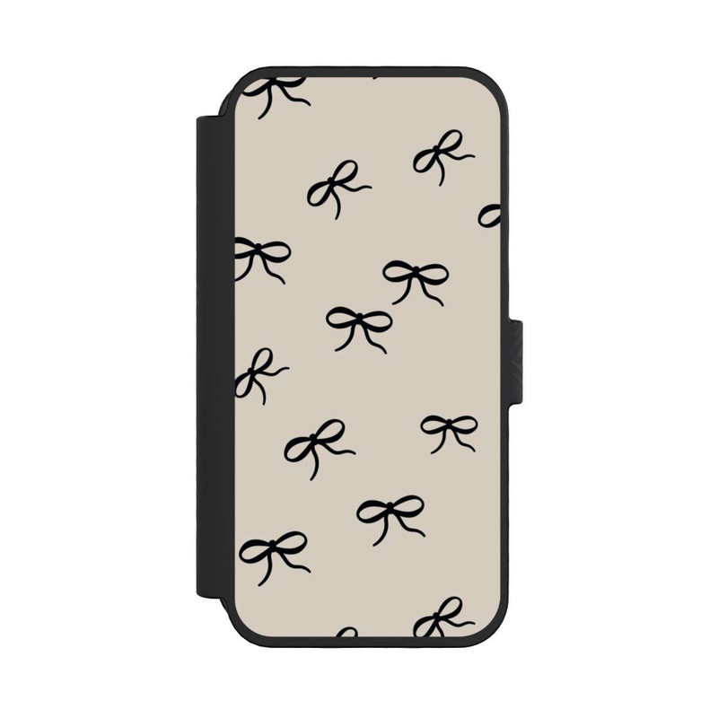 iPhone 16 Pro NIVOflip Schleifen Muster Schwarz Beige