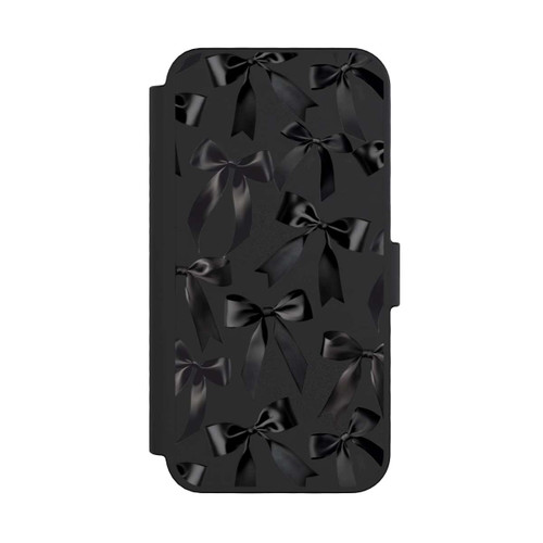 Apple iPhone 16 Pro NIVOflip Schwarze Satinschleifen