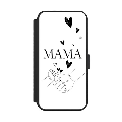 Apple iPhone 16 Pro NIVOflip Muttertag Line Art Hände Schwarz Weiß