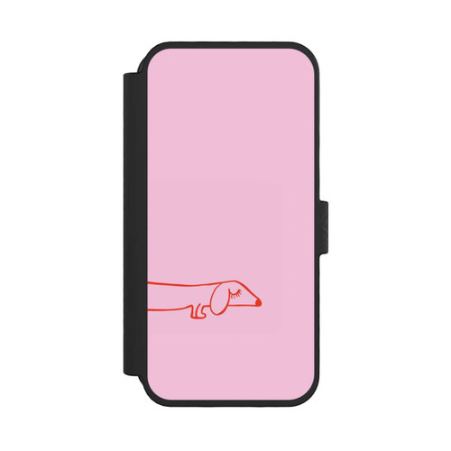 Apple iPhone 16 Pro NIVOflip Dachshund Illustration Pink