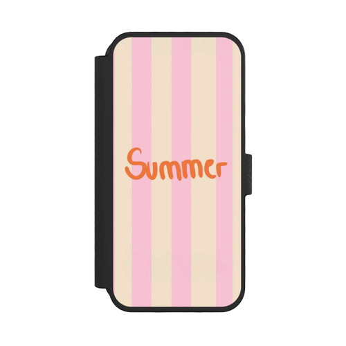 Apple iPhone 16 Pro NIVOflip Summer- Rosa und Orange Streifen Hintergrund