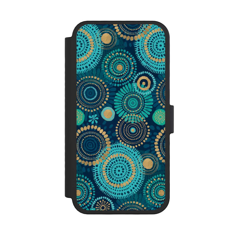 iPhone 16 Pro NIVOflip Blockprint India Teal Gold