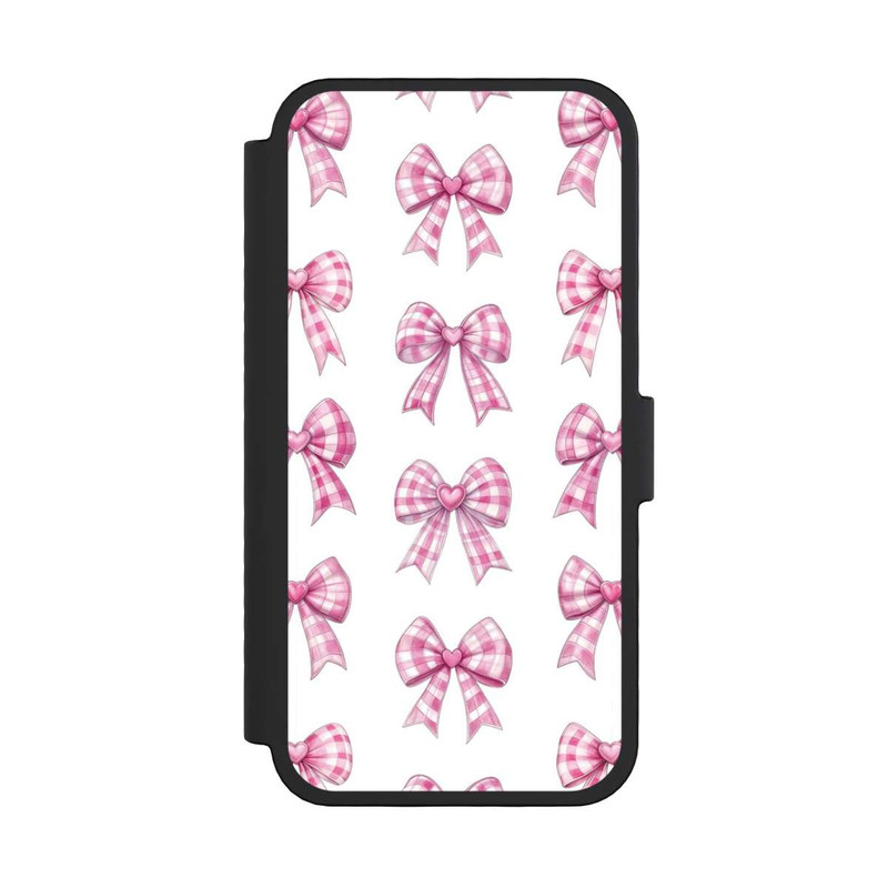 iPhone 16 Pro NIVOflip Pink Gingham Hearts and Bows