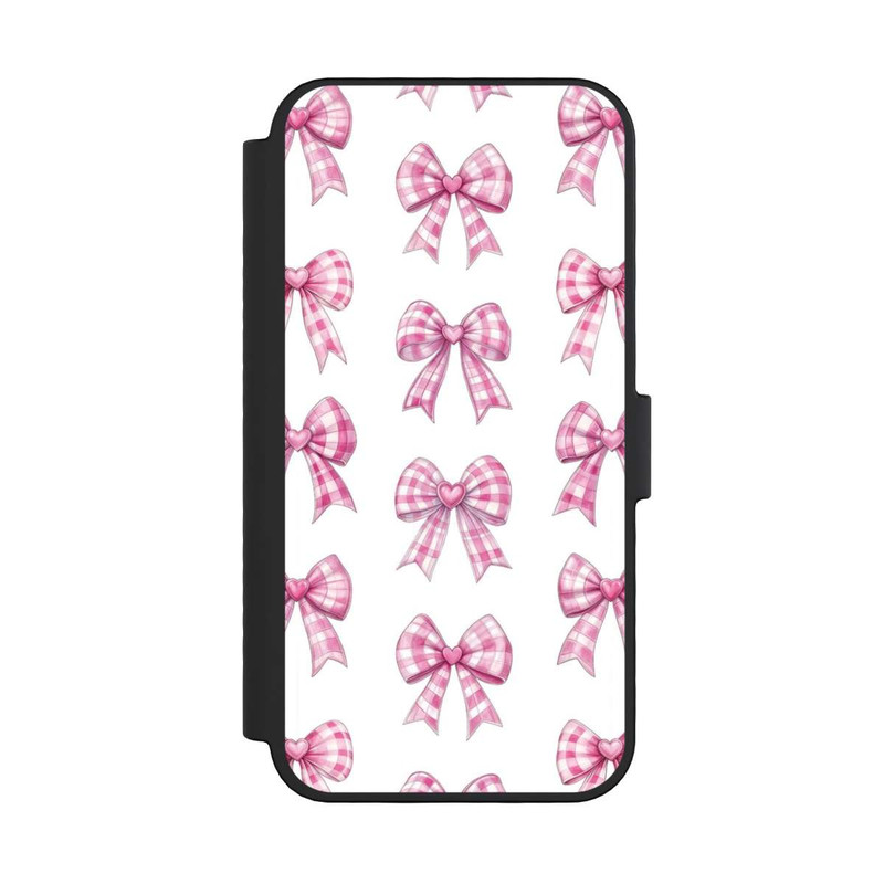 iPhone 16 Pro NIVOflip Pink Gingham Hearts and Bows