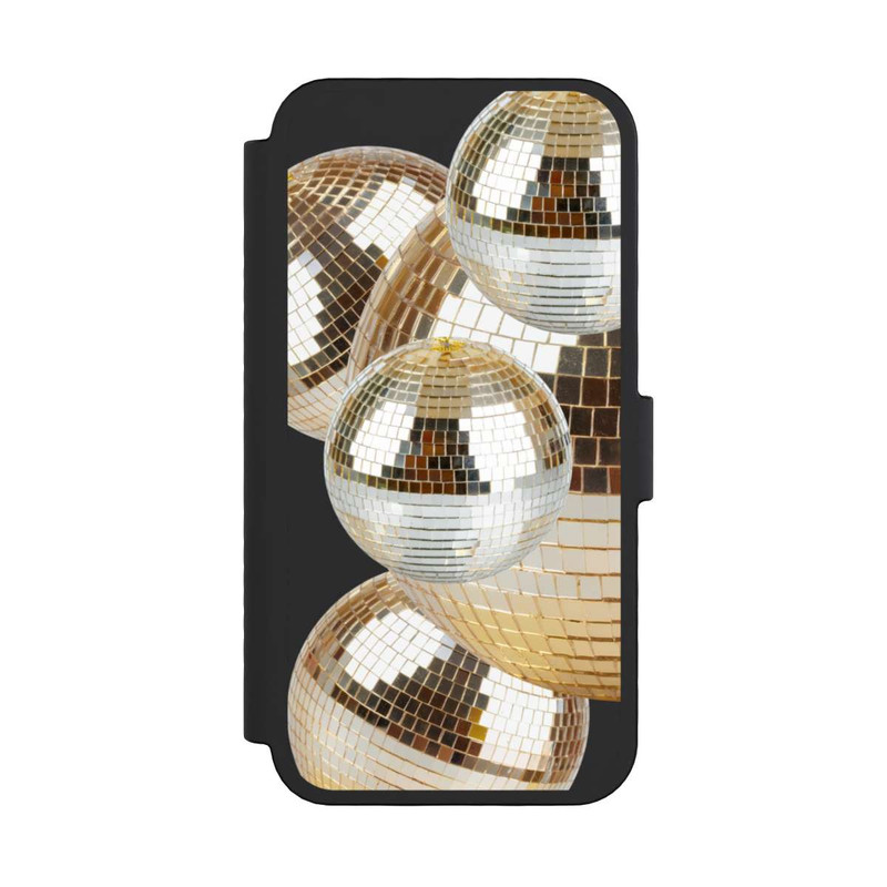 iPhone 16 Pro NIVOflip Discokugel Gold Transparent mit KI